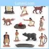 American Indians Figurine Model Set With Plastic Material For Educational Display And Collecting