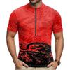 Herren Kurzarm Radtrikot Atmungsaktiv Schnelltrocknend Halber Reißverschluss Vorne Leichtes Stretch-Gewebe mit Aufgedrucktem Design für Outdoor-Sportarten