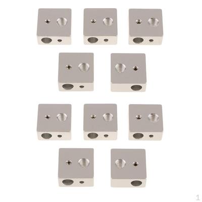 10Piece Aluminum Heater Block for 3D Printer Extruder End 20x20x10mm MK8