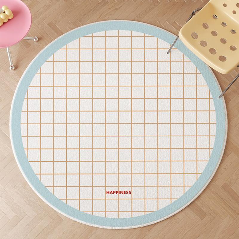 Runder Wohnzimmerteppich Blaue Teppiche Schleifenteppich Bonbonfarbe Niedlich Süßes Mädchen Heimdekoration Teppiche für Schlafzimmer Nachttisch Bodenmatte