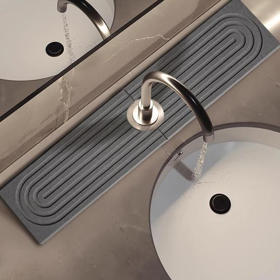 Faucet Mat for Kitchen Sink Super Absorbent Diatomite Fast Drying Countertop Water Droplet Absorber Prevents Moisture Bathroom Counter Sink Drying Pad