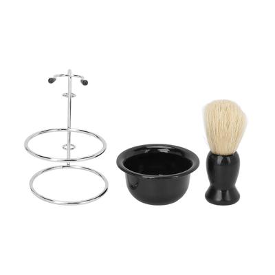 3pcs Professional Manual Shaving Brush Set Beard Shaving Brush Bowl Safety Shaving Stand Kit