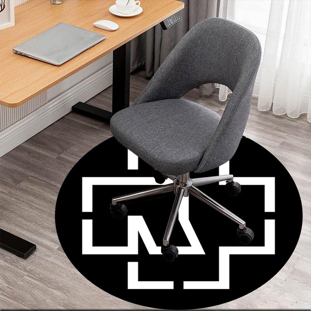 

Modern Abstract Art Print - Minimalist Black White DesignRound Non-Slip chair mat chair carpet for office Rugs for Office Decor Gift For Valentine s D 80cm by 80cm