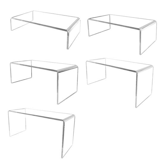 Klarer Acryl-Display-Ständer Rechteckiger Tisch-Display-Ständer Wiederverwendbare Dessert-Ständer Sammlerstück-Regal für Cupcakes Schmuck Kosmetik Mehrstufiger Display