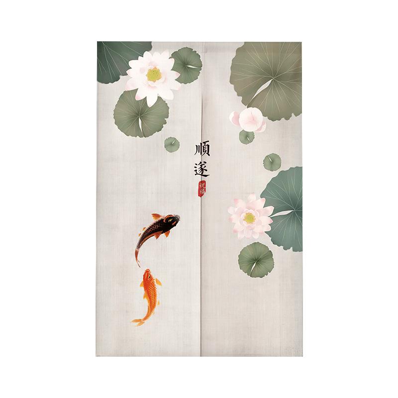 

Китайский стиль Карп Занавеска-перегородка для двери Входная дверь дома Декор гостиной Полуштора Перегородка на кухню Спальня Норен 65x90cm