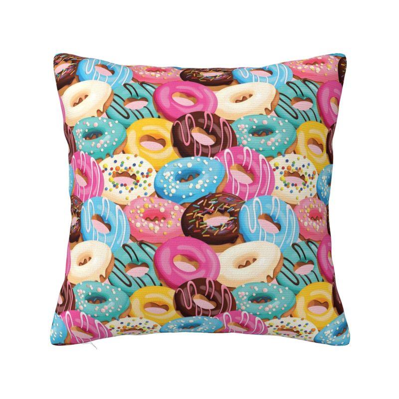 Custom Chocolate Donut Doughnut Cushion Covers Funny Pattern Food Soft Nordic Pillow Case Home Decor