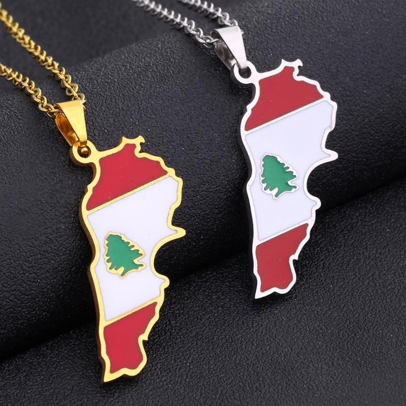 Unique Lebanese Map Designs Necklace Clear Detailing Necklace Alloy Texture Present for Stylish Women and Adventurers