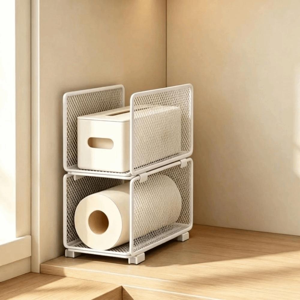 Multi-Layer Kitchen Storage Rack Iron Paper Roll Holder Durable Vertical Storage Rack  for Kitchen