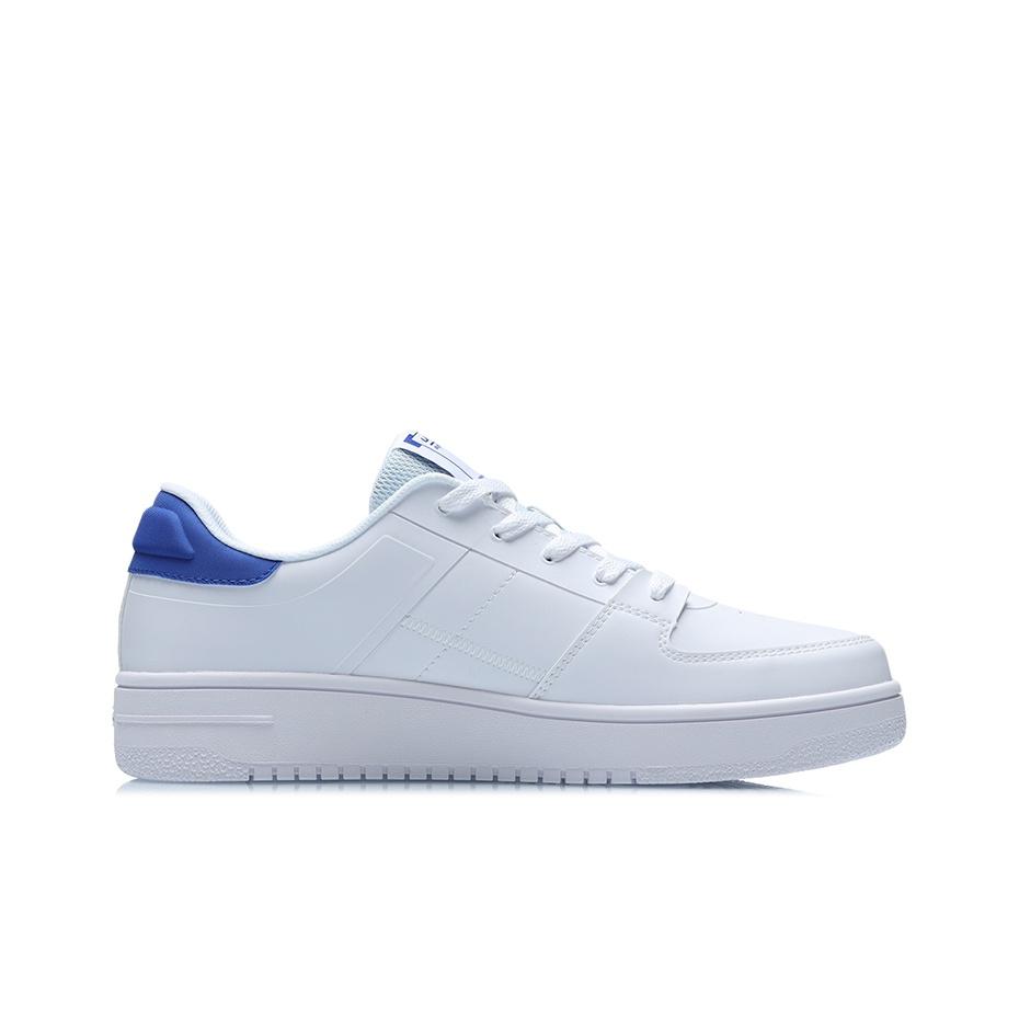 Li Ning Oneplay Slip Resistant Durable Low Top Skate Shoes Unisex Sneakers White Blue AGCR187-1