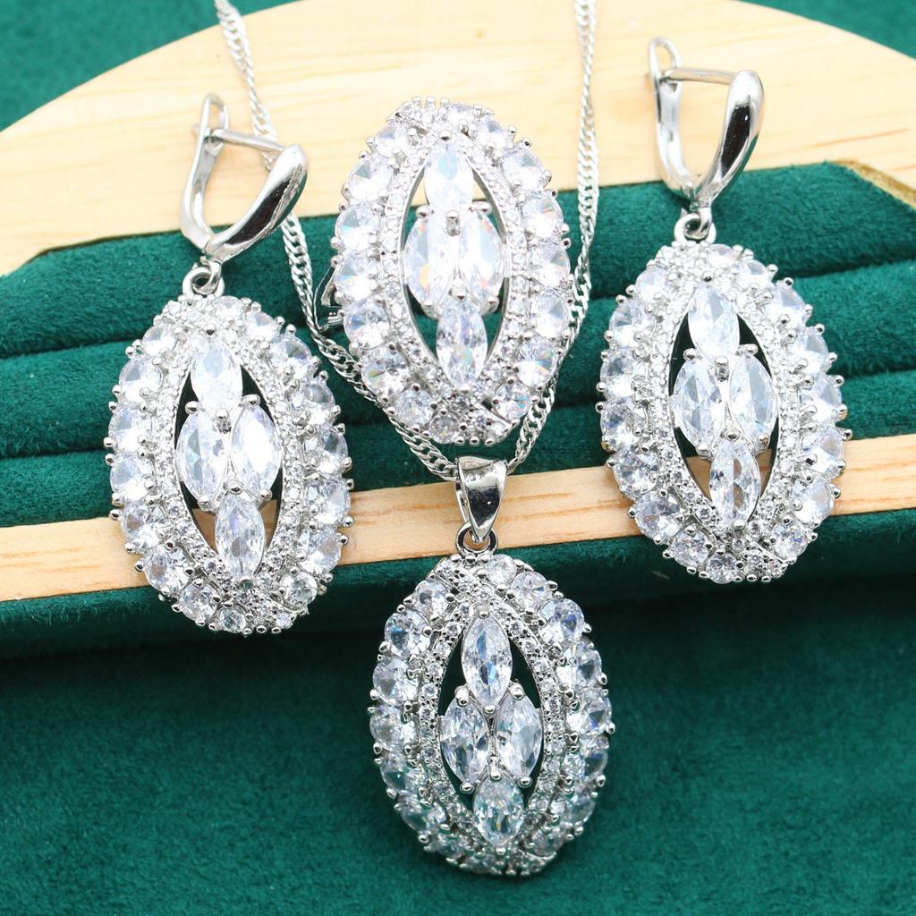 Nový evropský a N módní šperk proti alergiím AAA zirkonový náhrdelník náušnice prsten šperková sada