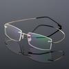 Classic Titanium Rimless Eyeglasses Ultralight Frameless TR90 Glasses Frame Men High Quality Super Stretch Metal Glasses Frames