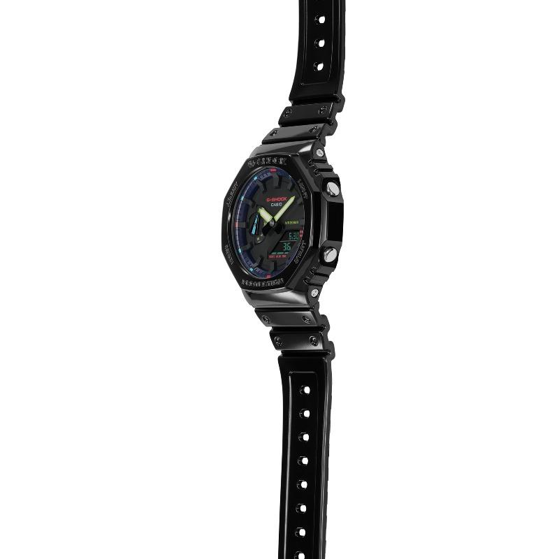 Casio G-SHOCK Men's Resin 200M Water Resistant Analog Shock Resistant Quartz Watch GA-2100RGB-1A
