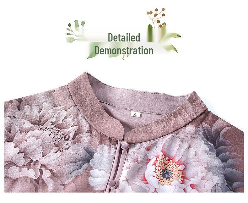 Middle-Aged Women's Summer Cotton & Linen Short-Sleeve T-Shirt Set