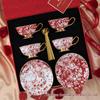 European Elegant Bone China Coffee Cups - Light Luxury Rose Design