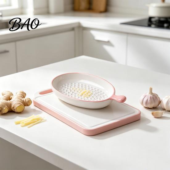 Herb And Spice Grinder Ceramic Garlic Grater Plate for Food Prep, Multifunctional Ginger Mincer Dish, Non Slip Masher Bowl Cheese Nutmeg Paste Maker