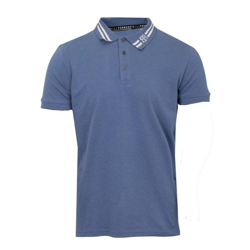 Men's Short-sleeved Polo Shirt with Logo and Piping BILL TORNADE