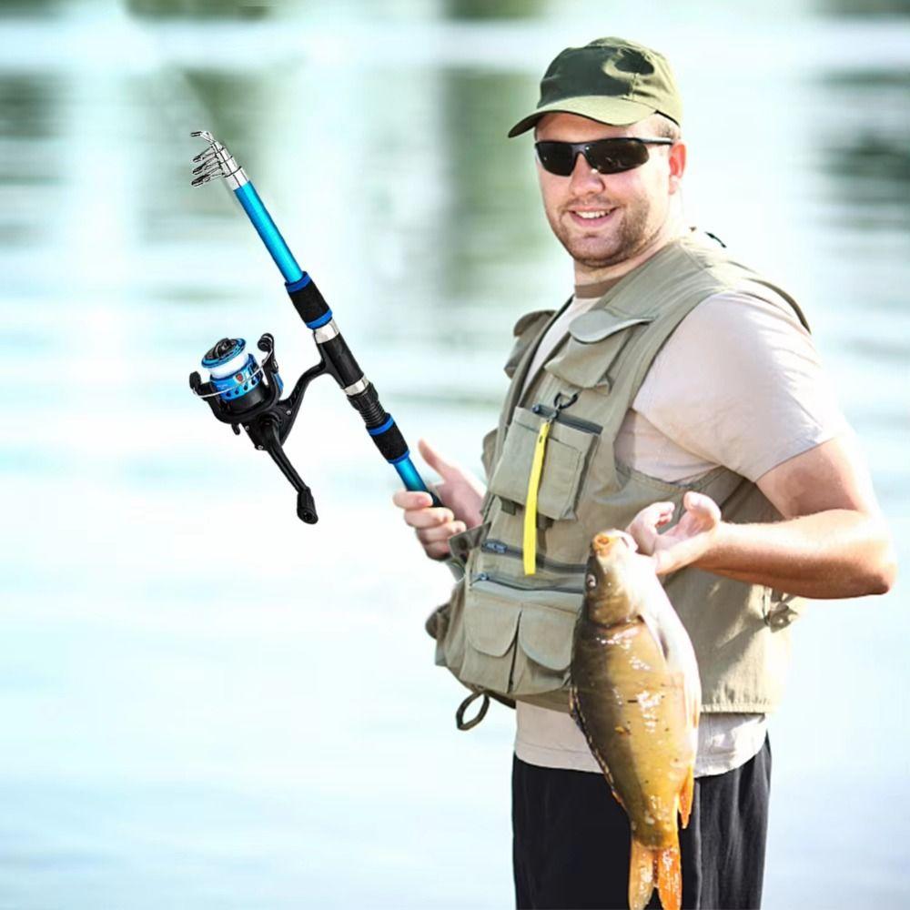 Spinning Telescopic Fishing Rod Set Hard Fishing Hand Pole Mini Fishing Pole River Pond