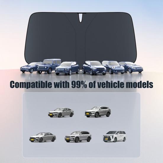 Car Windshield Sun Shade with Reflective Foil Foldable Heat-Resistant Sunshade UV Protection Car Shade for Most Cars SUVs