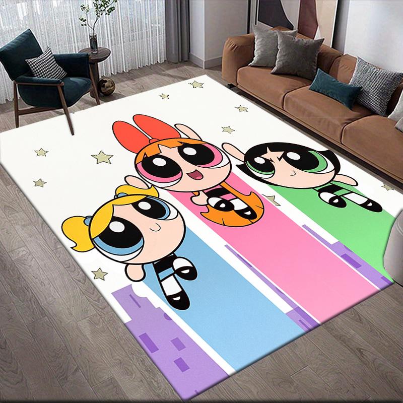 Rainbow The Powerpuff Girls anti-slip rug, rectangular carpet for living room, sofa and game room 60x90cm
