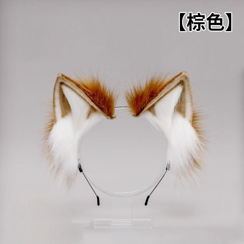 Handmade Japanese Style Animal Ear Headband Lolita Cosplay Cat Fox Ears Hair Accessory Soft Plush Clip