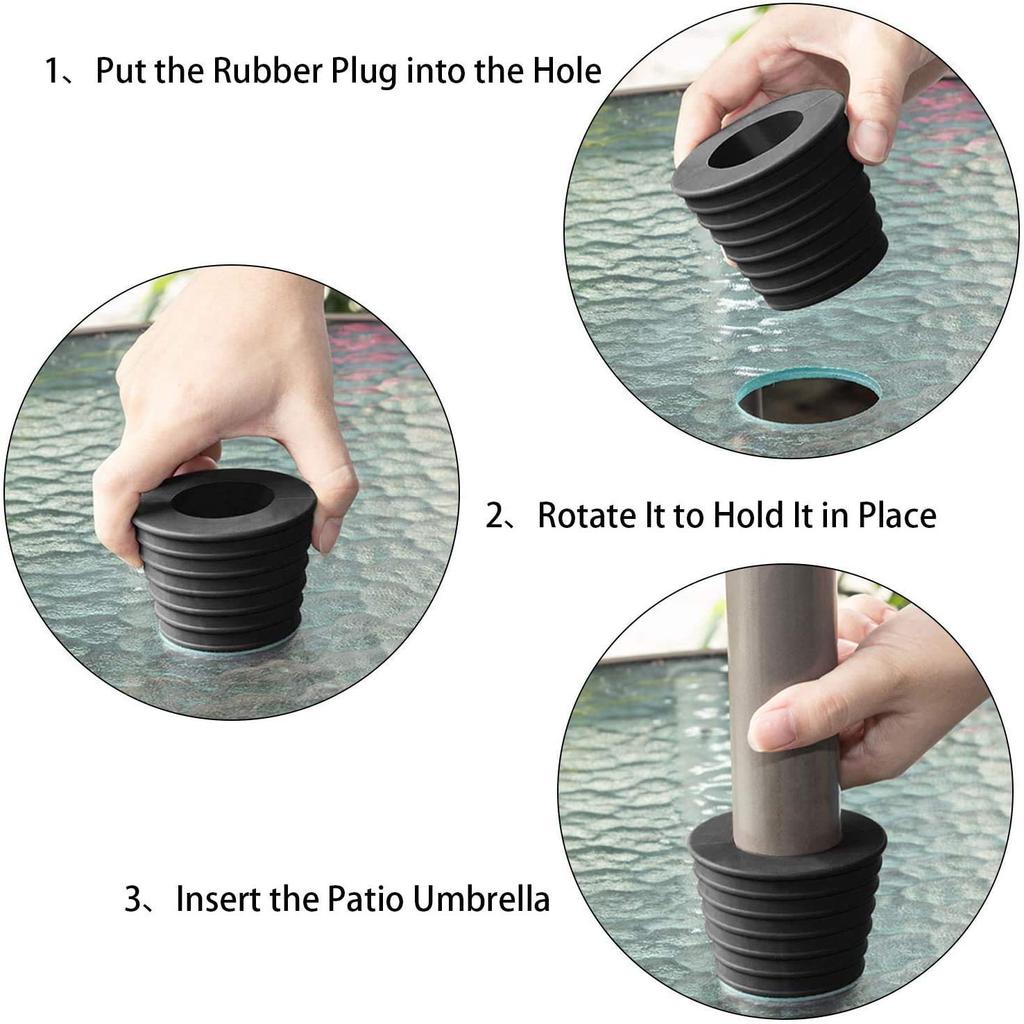 Cono De Paraguas De 38Mm Anillos De Cuña Enchufe Orificio De Mesa De Patio Soporte De Base