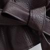 Womens 2026 Fall Stand Collar Faux Leather Jacket Retro Biker Style Waist Belted Street Fashion