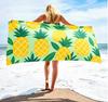 Summer Pineapple Print Beach Towel Large Soft Absorbent Towel Cute Pineapple Pattern Quick-Dry Lightweight Towel for Beach
