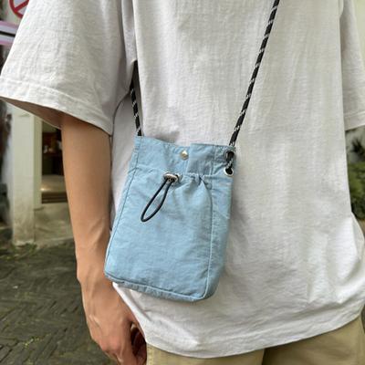 Crossbody Bag with Drawstring Casual Shoulder Bag Small Square Sling Bag Crossbody Mobile Phone Bag for Travel Shopping