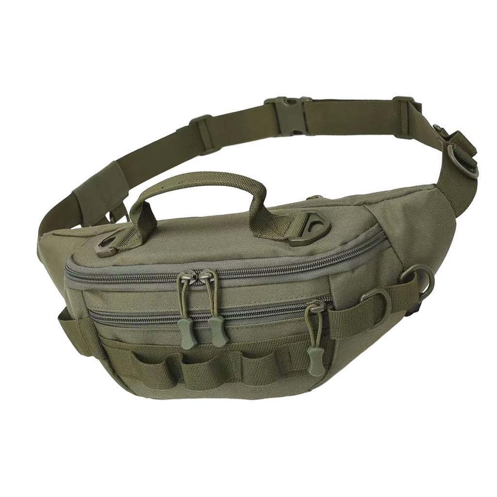 Waist Bag Lightweight Water Proof Oxford Cloth Sling Bag with Adjustable Strap for Outdoor Hiking Running Green