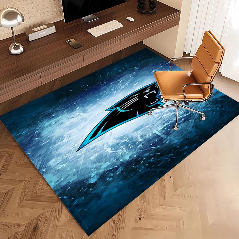 1pc Carolina Panthers Print Area Rug - Soft, Washable Non-Slip Indoor Mat, Living Room, Home Office Decorative Rug,Office Decorative