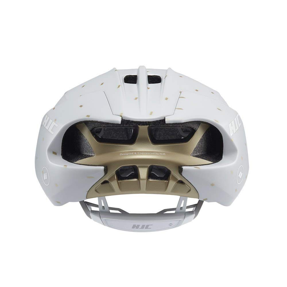 HJC Bicycle Helmet FURION Road Bike Helmet Breathable Lightweight OFF WHITE [JCF Certified] 2.0 Semi-Aero (MT GOLD, L(58-63cm))