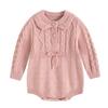 Baby Girl 100% Cotton Jumpsuit with Handmade Bow - Autumn/Winter Romper & Diaper Cover Combo