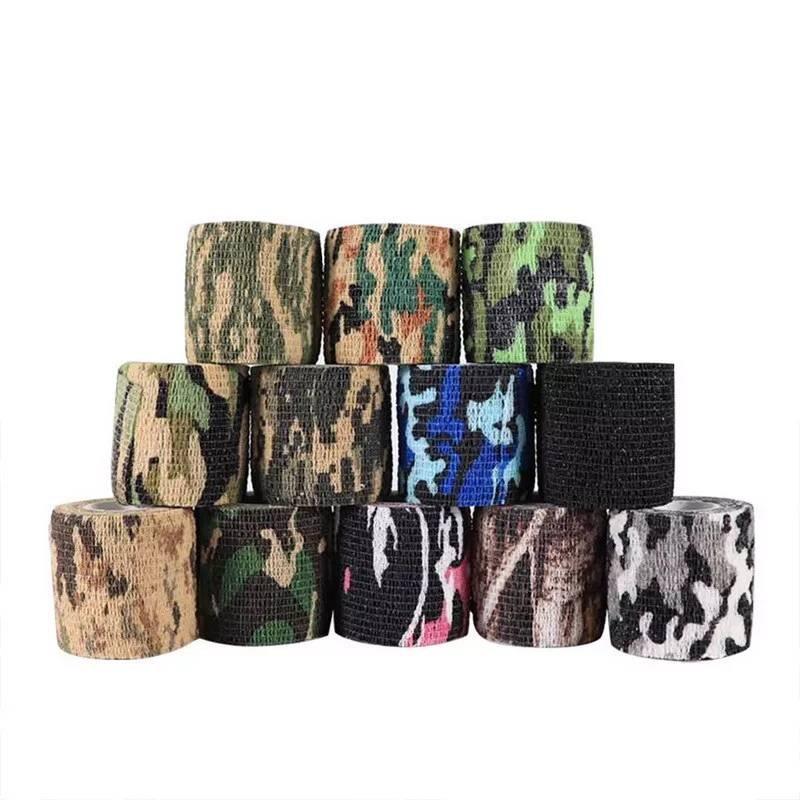 Self Adhesive Stretchable Camouflage Tape For Outdoor Use With Non Sticky Fabric In Multiple Colors And Patterns For Easy Application