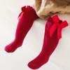 2Pairs Cotton Bow Socks Jacquard Knee Socks Comfortable Long Socks  Girls Students Baby