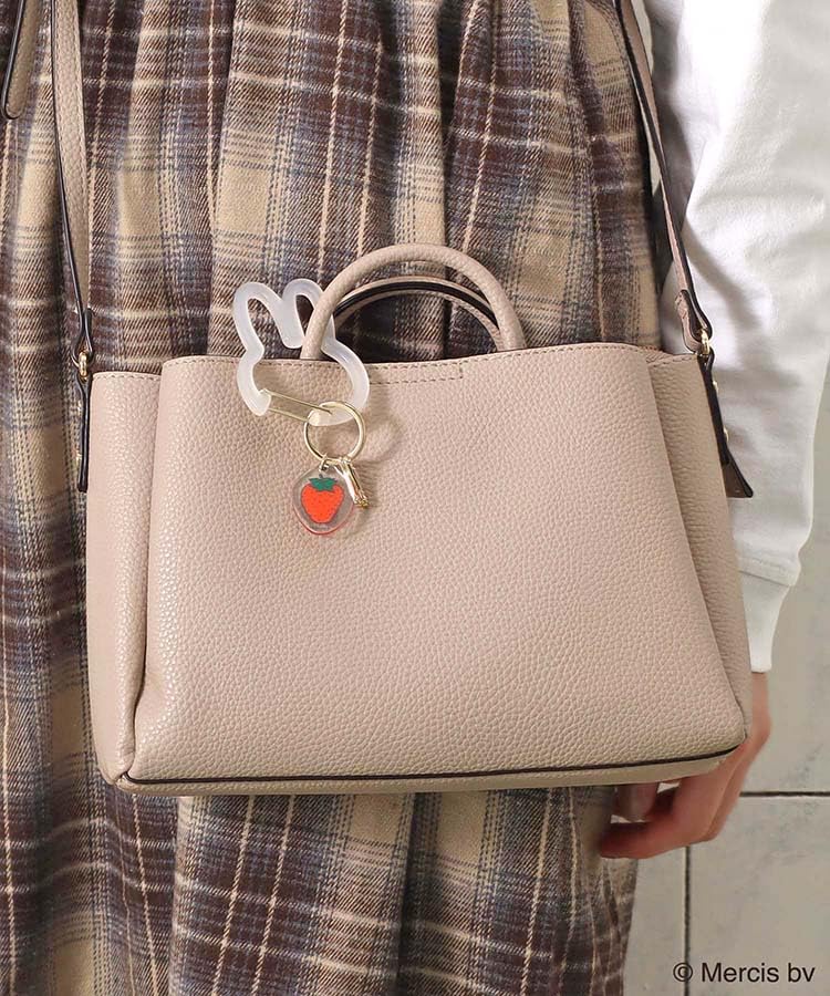 [Bleu Bleuet] Miffy Strawberry Carabiner Charm Keychain (White)