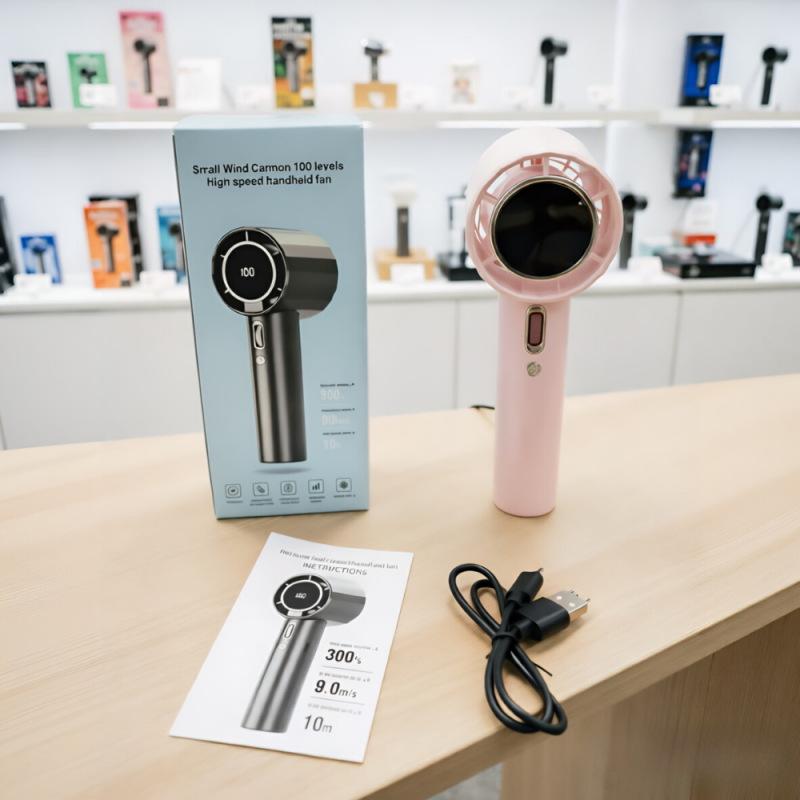 

GS5 Turbo Fan: Compact USB-Charging High-Speed Handheld Mini Fan with Digital Display 6.1*6.8*17 cm