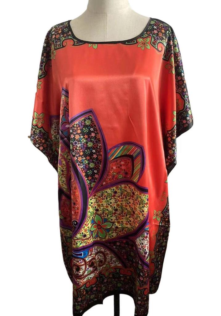 Elegant Lady Silk Robe Set: Qipao Pajamas, Tang Suit, One-Piece Bathrobe Homewear