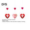 6Pcs Valentine's Day Heart Ornament Paper Honeycomb Hanging Decoration Romantic Red Pink Love Heart Centerpieces for Party Supplies