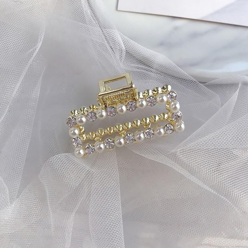 New Luxury Pearl Rhinestone Grab Clip South Korea Bangs Clip Hair Clip Hairpin Diamond Hairpin Hairpin Women Barrette Hair Claw