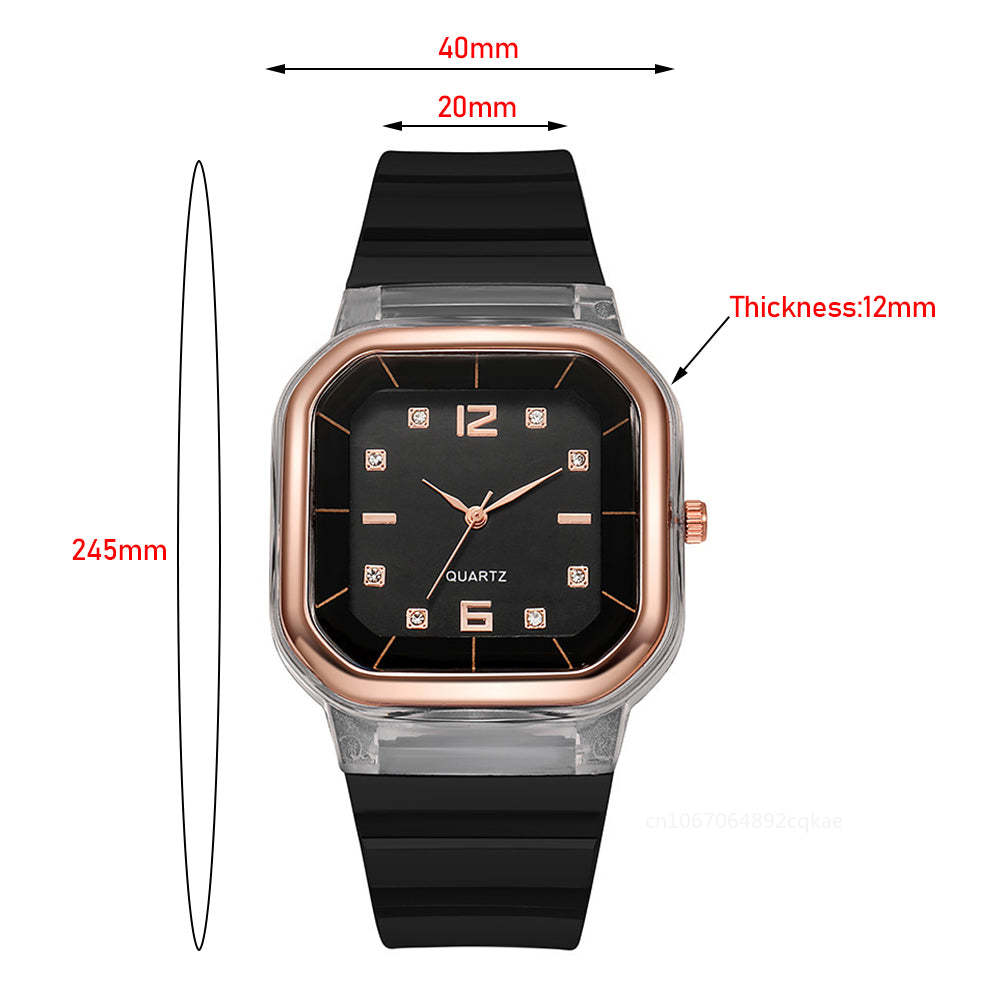 Women Watch Candy Colors Silicone Square Quartz Simple Sports Digital Watch Female Men's Fashion Watch Unisex Casual Wristwatch
