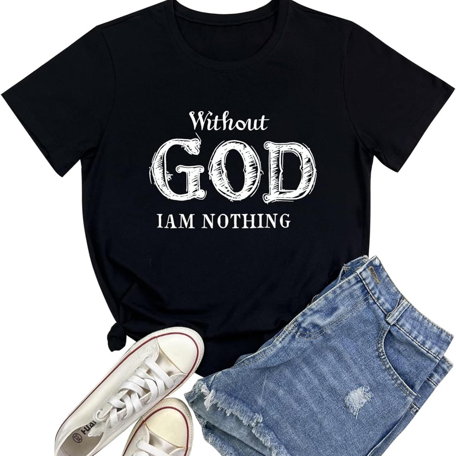 

BLACKOO Women Cute Tees Without God Graphic T-Shirts XXXXXL чорний