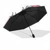 1pc Hello Kitty Automatic Opening/Closing Umbrella with Convenient Three-Fold Design, 8-Bone Iron Frame Outdoor Umbrella, Perfect Gift for Fans, Trave