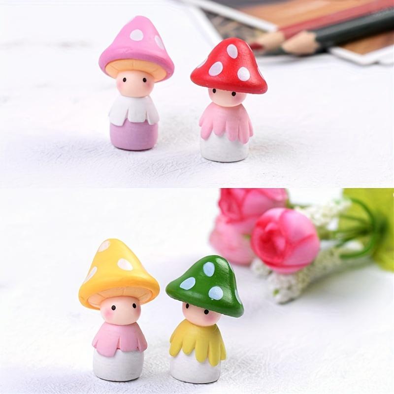 [4/8 Mushroom Fairy Dolls] 4/8 Resin Mushroom Fairy Dolls | Creative Cartoon Statues, Suitable for Fairy Garden Decoration, Cake