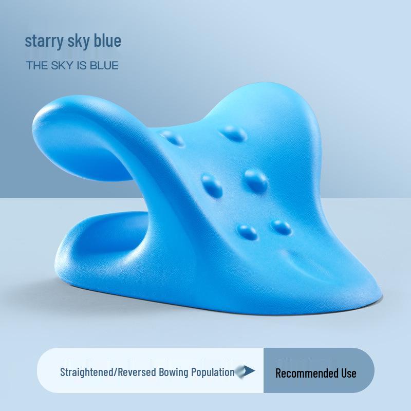 Cervical Spine Massager Pillow: Memory Foam Neck Protector for Hump Correction & C-Shaped Traction Support