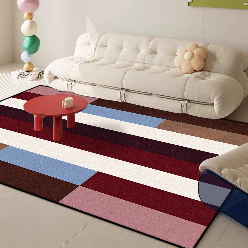 Modern Geometric Style CARPET FOR LIVE ROOM Stripe Decoration Home Sofa Fluffy Soft Rugs Large Size Bedroom Bedside Washable Mat