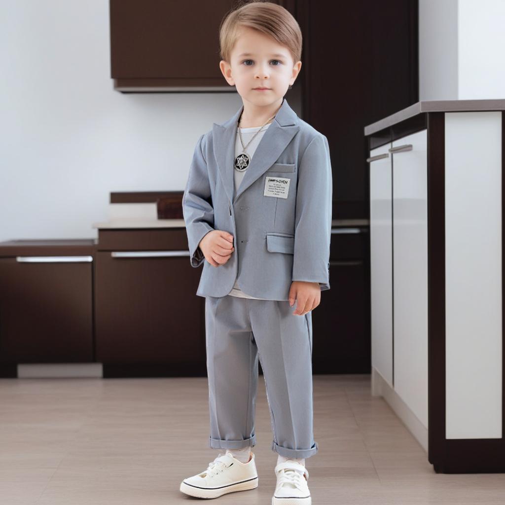 Kids Blazer Set Stylish Casual Tuxedo for Children Spring Autumn Formal Boys Wedding Suit Toddler Birthday Photo Shoot Outfits