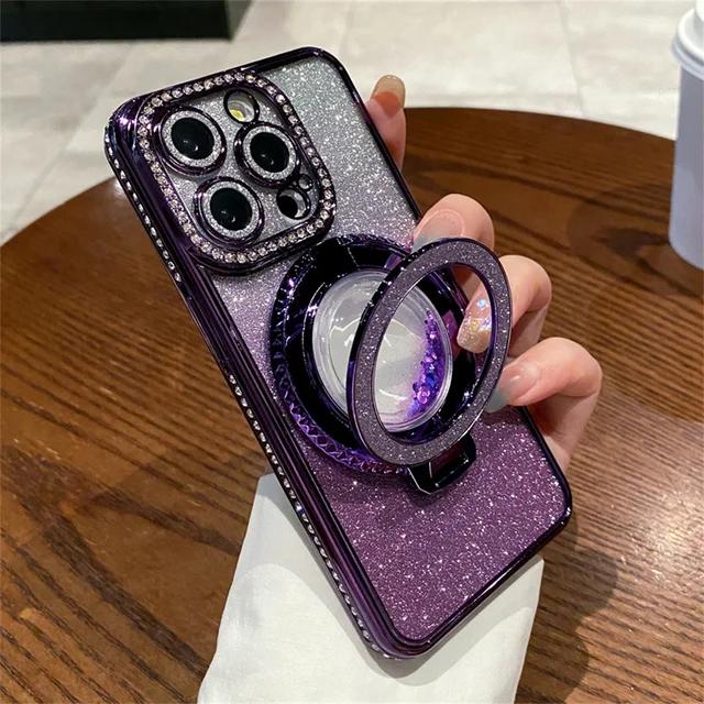 

Чохол для iPhone 15 14 13 12 11 Pro Max Plus для бездротового заряджання бездротової зарядки Magsafe. For iPhone 11Promax фіолетовий