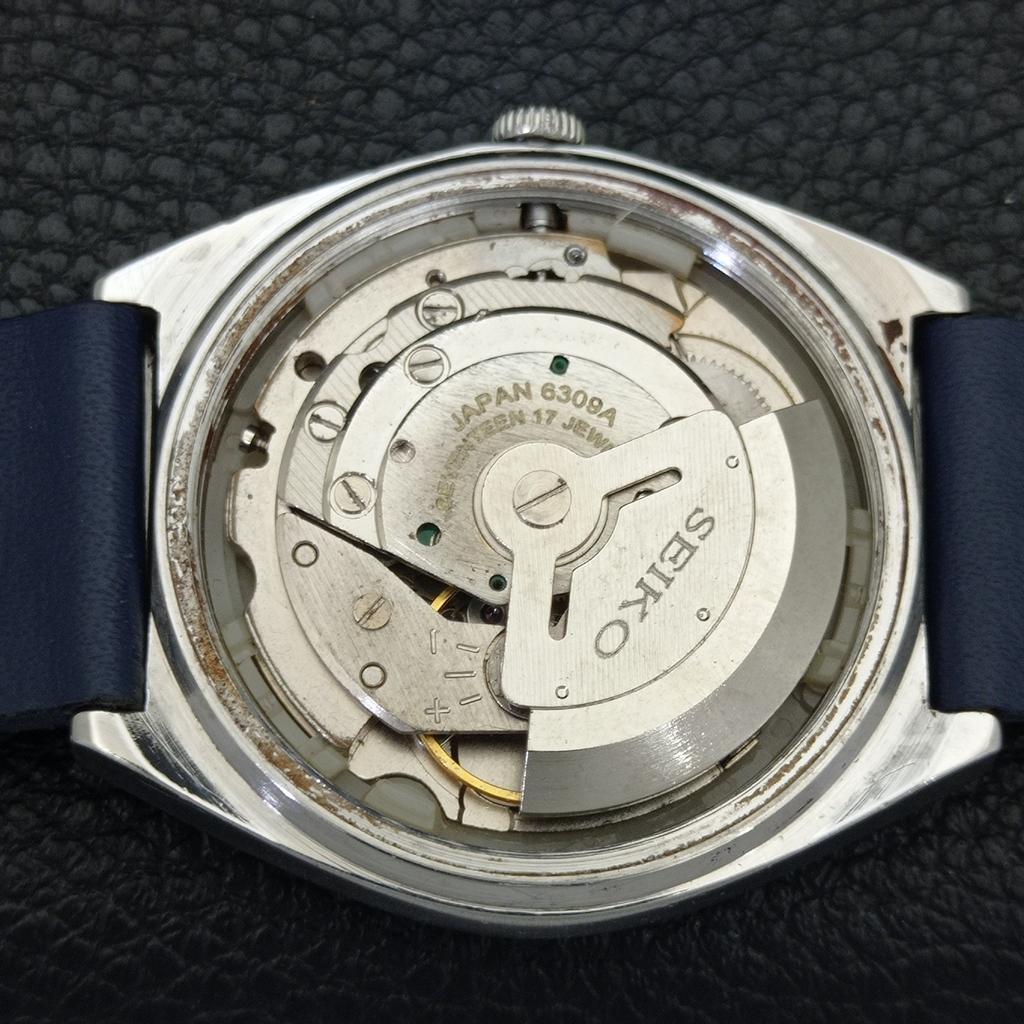 JAPAN VINTAGE SEIKO 5 AUTOMATIC 6309A MENS BLUE COLOR DIAL WATCH a701476-5 R206b-a701476