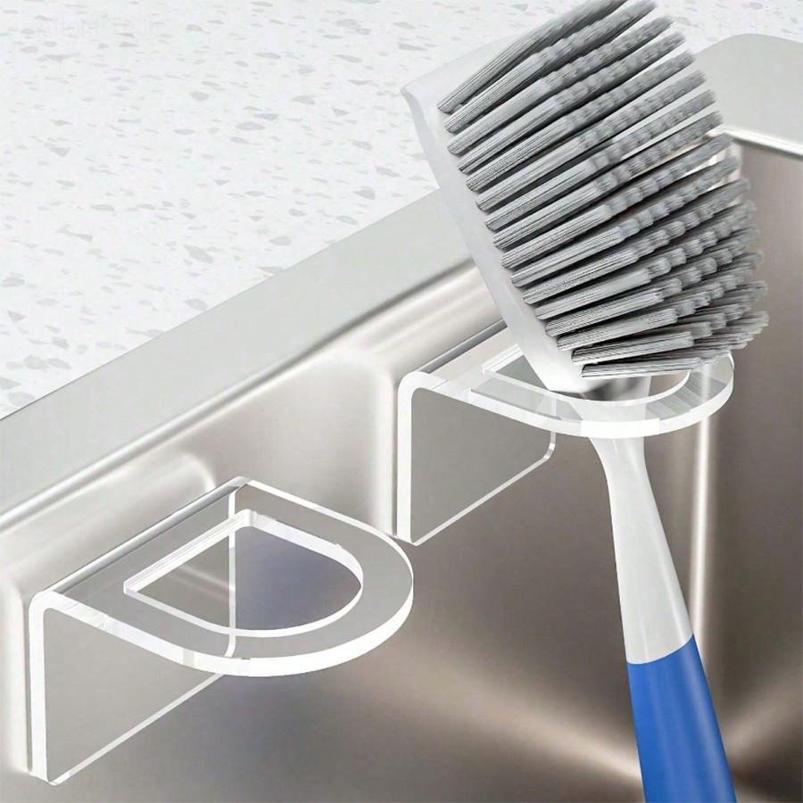 1pc Multifunctional Bathroom Comb Holder Shelf Wall-Mounted Storage Box, No Drilling Required