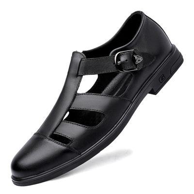 Luxury Brand Genuine Leather Men Sandals Moccasins Men Business Dress Sandals Italian Style Handmade Leather Shoes Men Sandalias